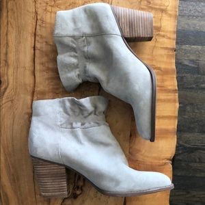 Jessica Simpson gray leather booties, never worn